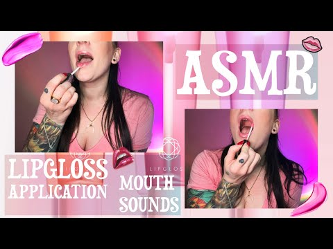 👄📍💋 ASMR Lipgloss Application & Mouth Sounds! 💋📍👄 Plus Lots and Lots of TAPPING 🖤