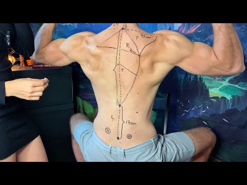 ASMR Back Exam - Anatomically Dividing the Spine and Back Muscles | Drawing, Soft spoke, real person