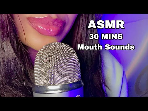 ASMR~ 30 Mins of Wet Mouth Sounds (Upclose & 100% Sensitivity)