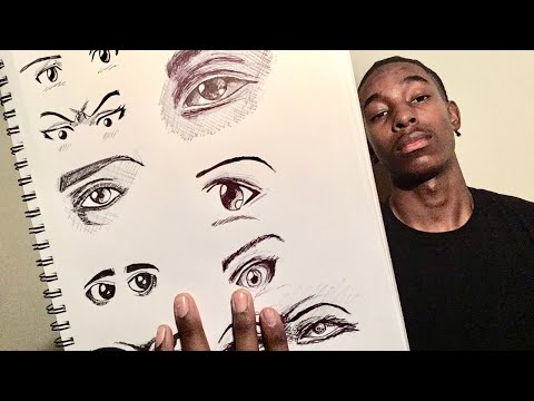 [Asmr] Drawing session // sketching eyes #2