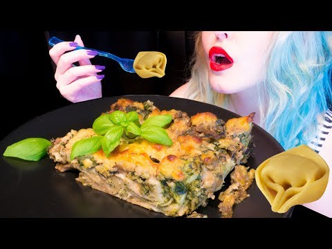 ASMR: Super Creamy Tortellini Casserole | Pasta Bake ~ Relaxing Eating Sounds [No Talking|V] 😻