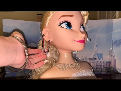 ASMR Barbie doll head with delicate touch pampering