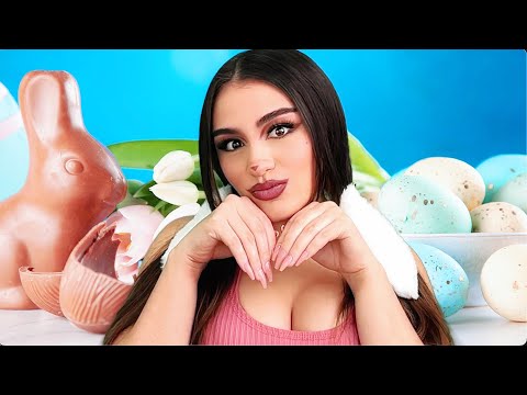 ASMR | Yummy Easter Candy and More Mukbang | Bunny Role Play🐰Please Feed Me🐰 (No Talking)