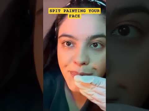 SPIT PAINTING 🤤🤤😍 YOUR FACE WITH PEN #satisfying #relaxing #tingles #asmr #spitpainting #asmrsounds