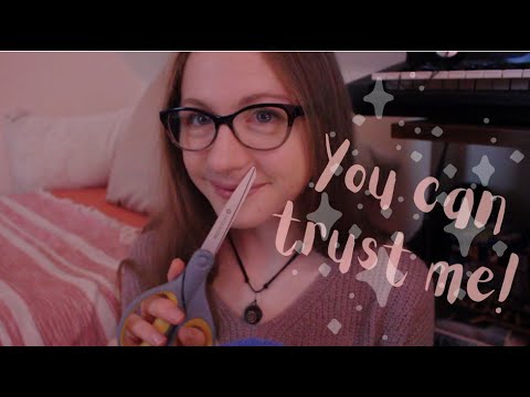 ASMR Cutting your hair in your sleep ~ sleep encouragement, sneaky whispers ~