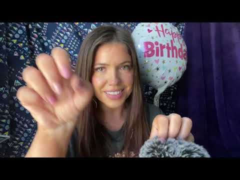 ASMR Birthday Balloon Tapping, Hand Movements, Fluffy Mic Scratching 🎈🥳🎉