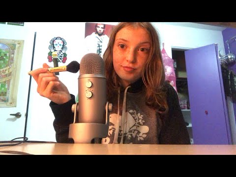 ASMR whispering subscribers names and mic brushing! LIVE