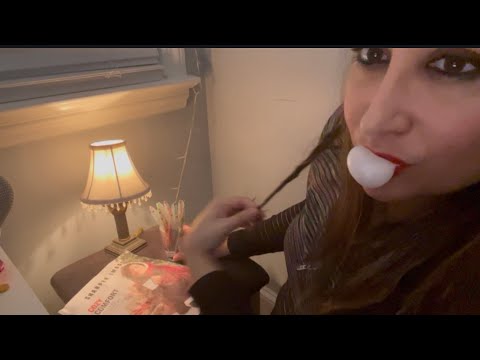 Soothing Sounds of ASMR Gum Chewing/Crinkled Magazine Page Turning/Pen Sounds/Finger Licking 👅
