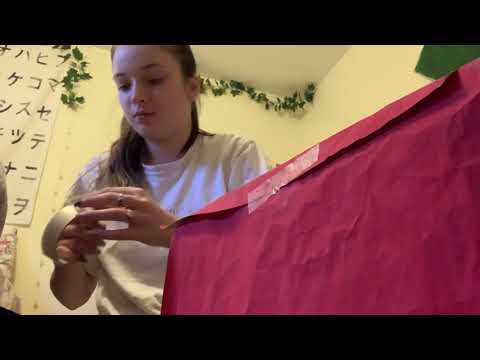 Wrapping a Christmas Present (LOFI ASMR) with handmade wrapping paper