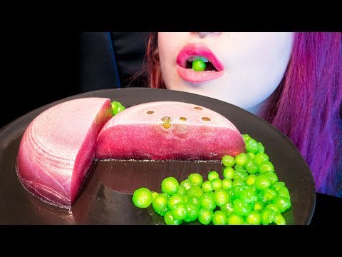 ASMR: Glitter Jello Cake & Popping Boba Pearls | Alien Breakfast 👾 ~ Relaxing [No Talking|V] 😻