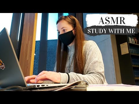ASMR | STUDY WITH ME (1 HOUR) ~ Real Library Background Sounds (Study Ambiance)