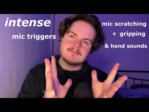 Fast & Aggressive ASMR Mic Triggers! Mic Scratching, Mic Gripping & Hand Sounds