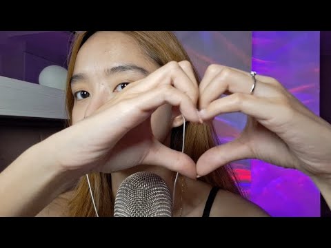 ASMR hand heart affirmation 🩷 soft whispering & mouth sounds for sleep