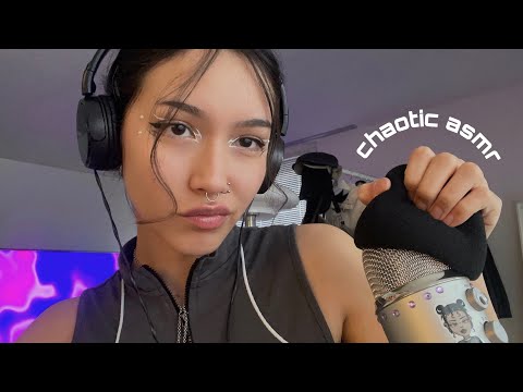 ASMR ☆ fast and aggressive triggers // (chaotic & tingly)