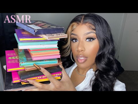 ASMR Makeup | My Eyeshadow Palette Collection 🎨