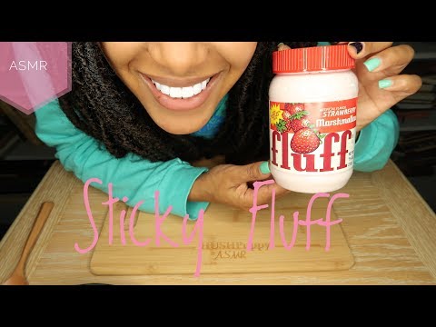 ASMR Strawberry Marshmallow Fluff | STICKY EATING SOUNDS | No Talking