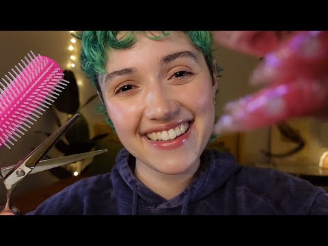 ASMR Cutting Your Curly Bangs 💇‍♀️(personal attention, pampering, up close, hair type & face shape)
