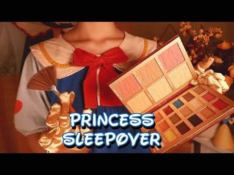ASMR | Preparing my Princess for a Slumber Party 🎀 Hair Brushing, Makeup, Music {layered sounds}