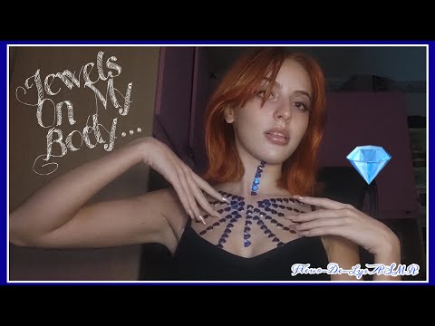 Lo-Fi ASMR | Jewels/Rhinestones on My Chest 💎 TAPPING w/ LONG NAILS (NO TALKING) 💠