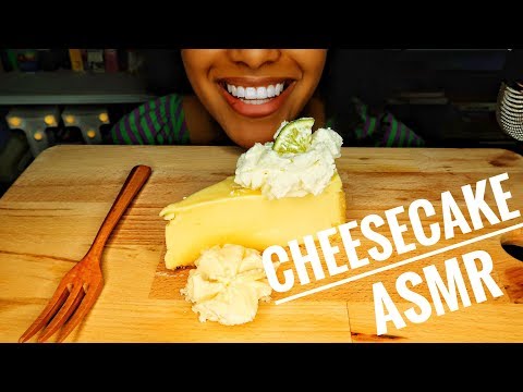 ASMR CHEESECAKE (KEY LIME) | Soft Sticky Eating Sounds | No Talking