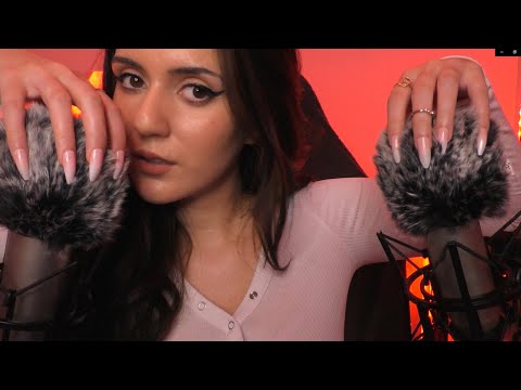 ASMR RELAXING MIC SCRATCHING WITH SOFT WHISPERS (shh, relax, it's okay...) For Sleep