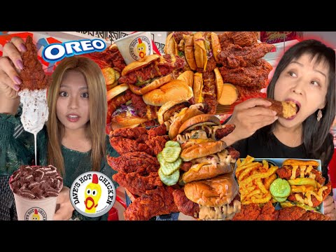 EATING SPICY Dave's Hot Chicken Challenge *OREO SHAKES*