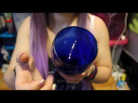 [ASMR] Tapping a Blue Glass (No Talking)