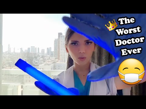 ASMR Doctor Everything Is Wrong (Girl Doing The Worst Medical Exam with Latex Gloves)