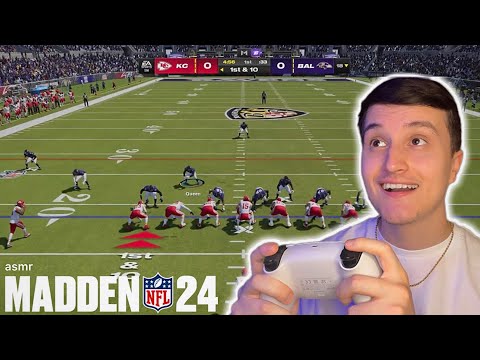 ASMR | NFL Madden 24 Gameplay 🏈 (w/ controller sounds + gum chewing)
