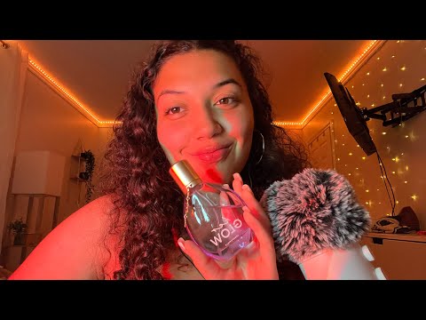 ASMR fast and aggressive tapping and scratching on perfume collection 🌞