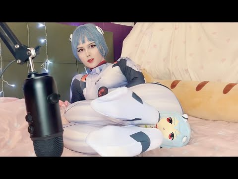 ASMR Scratching Fabric and 👣 (Rei Ayanami Cosplay Evangelion)