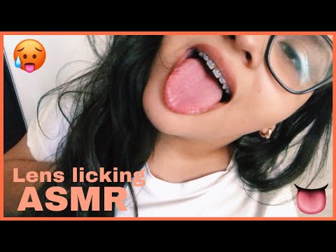 ASMR Lens licking (trying) 👅 MOUTH SOUNDS 💦