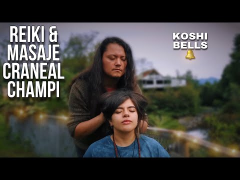 ASMR Reiki y Masaje craneal 💆‍♀️ en el río 🍃 Koshi Bells, sonidos de la naturaleza ft. @Dakianos