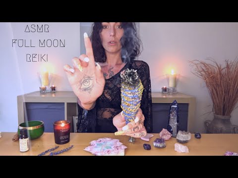 ASMR | Full Moon Ritual | Reiki | Relaxing hand movements | Energy Cleansing | Oracle reading ✨