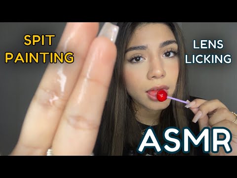 ASMR RÁPIDO / SPIT PAINTING intenso + LENS LICKING a TI + MOUTH SOUNDS
