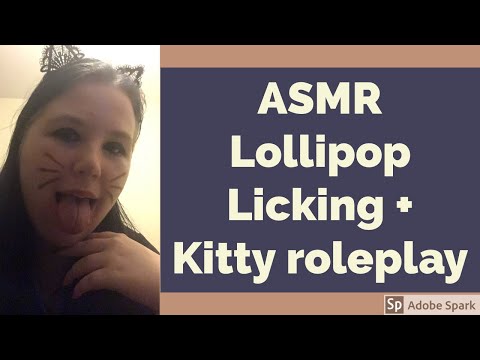 ASMR Kitty Role play Lollipop Licking