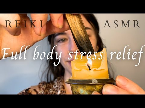 Reiki ASMR ~ Stress relief | Full body | Energy Work | Rattle | Tourmaline