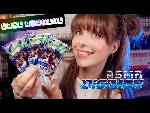 ASMR 👾 Digimon Next Adventure TCG Booster Packs & Unboxing! PART 1 👾 Whispers, Crinkles & Tapping!