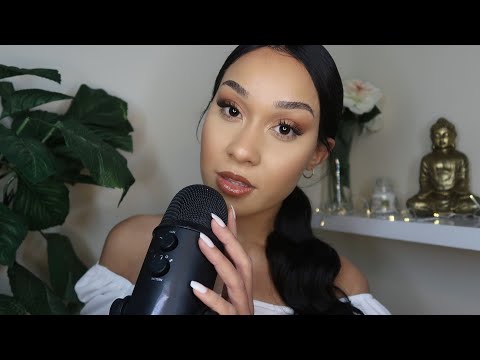 ASMR  RELAXING SEMI/INAUDIBLE WHISPERS W/ MOUTH SOUNDS +SLOW HAND MOVEMENTS