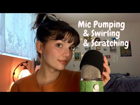 ASMR | Fast And Slow Mic Pumping/Swirling and Mic Scratching (Mouth Sounds and Rambles)