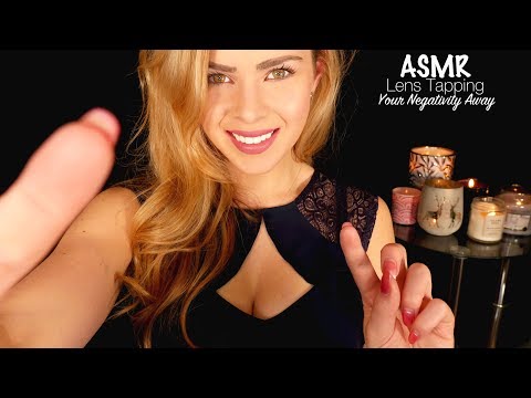 ASMR Lens Tapping Your Negative Energy Away (Up Close, Positive Affirmations, Sleep Help)