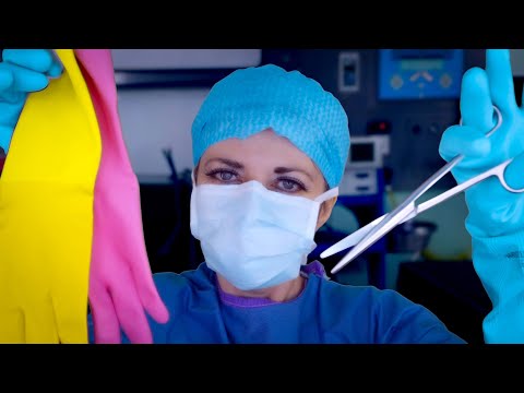 ASMR Surgeon Tests New Gloves and Surgical Instruments - Tingly Ear to Ear Glove and Snipping Sounds