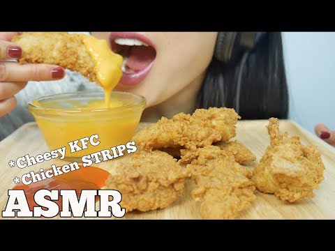 ASMR *CHEESY KFC Chicken Strips (CRUNCHY EATING SOUNDS) | SAS-ASMR