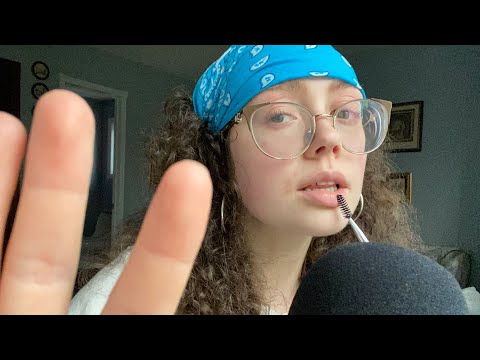 ASMR spoolie nibbling and inspecting you with inaudible whispers (hand movements) (mouth sounds)