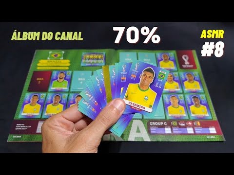 ASMR COLANDO FIGURINHAS NO ÁLBUM DA COPA 2022