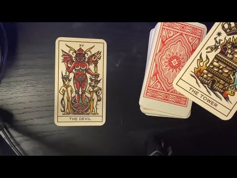 ASMR Whispered Tingly Tattoo Tarot Card Deck Show And Tell-Tapping Triggers, Hand Movements, Close