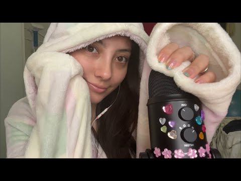 ASMR chill mic brushing with my fluffy gown + chit chat💘 ~requested!!~ | Whispered