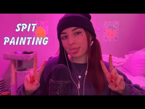 ASMR | Spit Painting You (Wet Mouth Sounds & Hand Movements) ♡