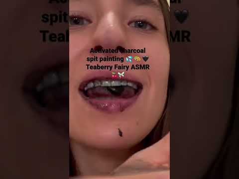 #ASMR ACTIVATED CHARCOAL SPIT PAINTING 🖤💦🎨😴 ENJOY SPIT PAINTING WITH A TWIST! 🖤