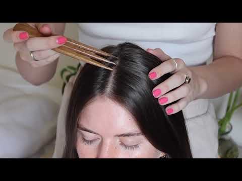 ASMR | Tingly scalp triggers ~ scalp check, scalp scratching, hair parting, wooden tools(no talking)